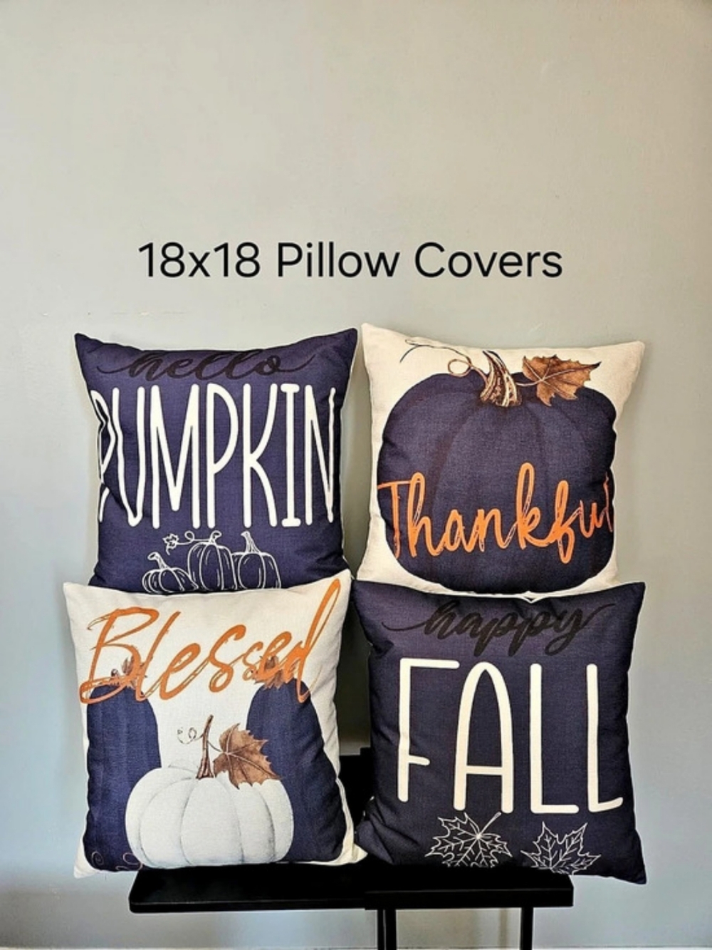 18x18 Fall Pillow Covers Set of 4